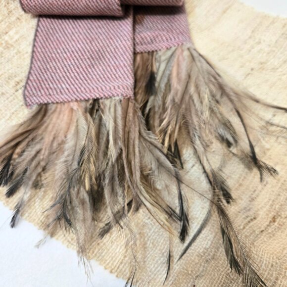 VTG Emu Feather Designer Wool Scarf Stella Cadente PARIS ~ Boho Parisian Style - Picture 13 of 16